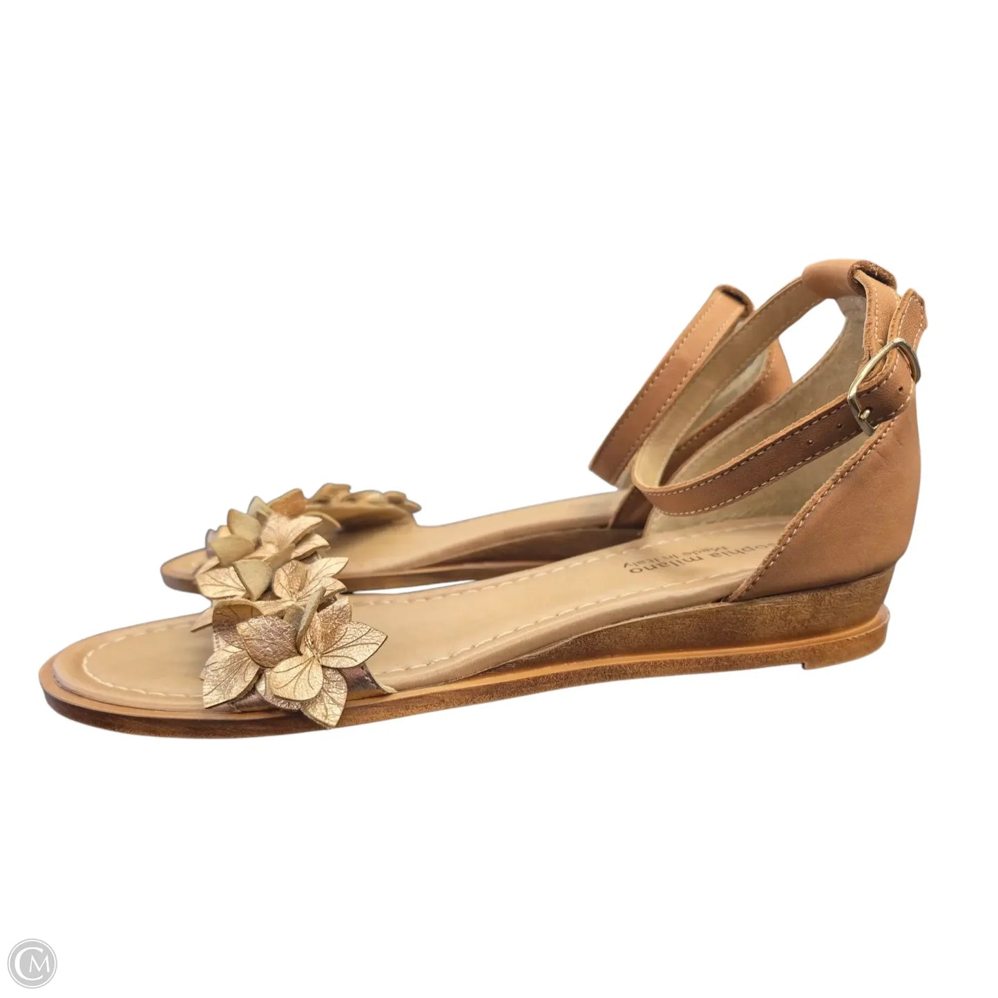 Sandals Flats By Clothes Mentor In Gold, Size: 8.5
