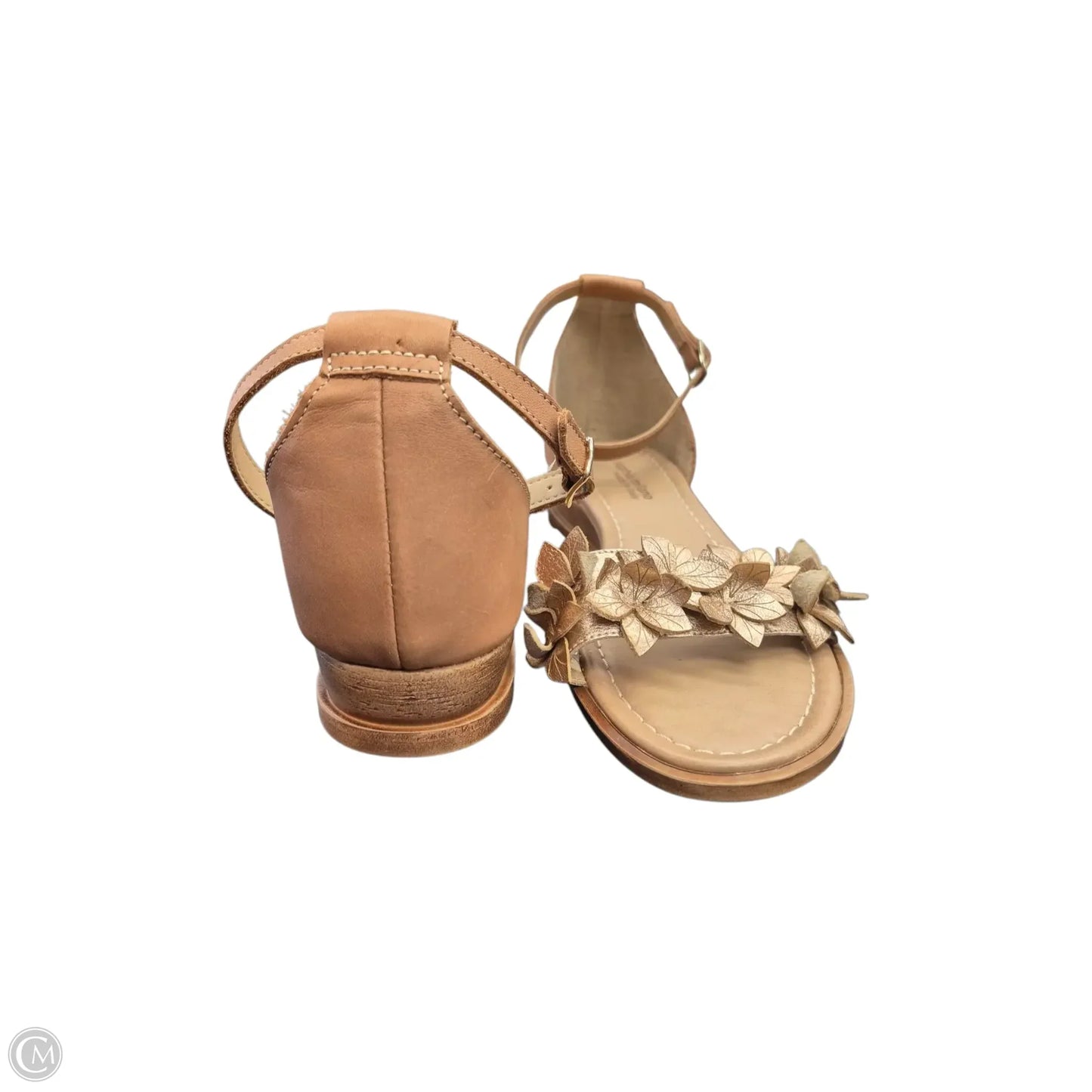Sandals Flats By Clothes Mentor In Gold, Size: 8.5