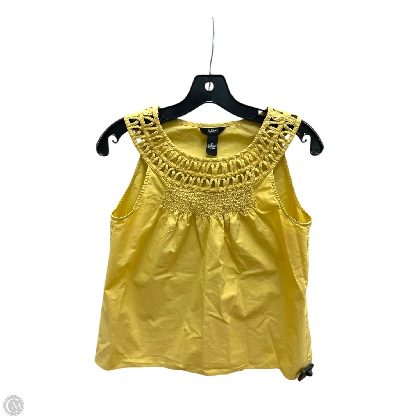 Top Sleeveless By Alfani In Yellow, Size: 8p
