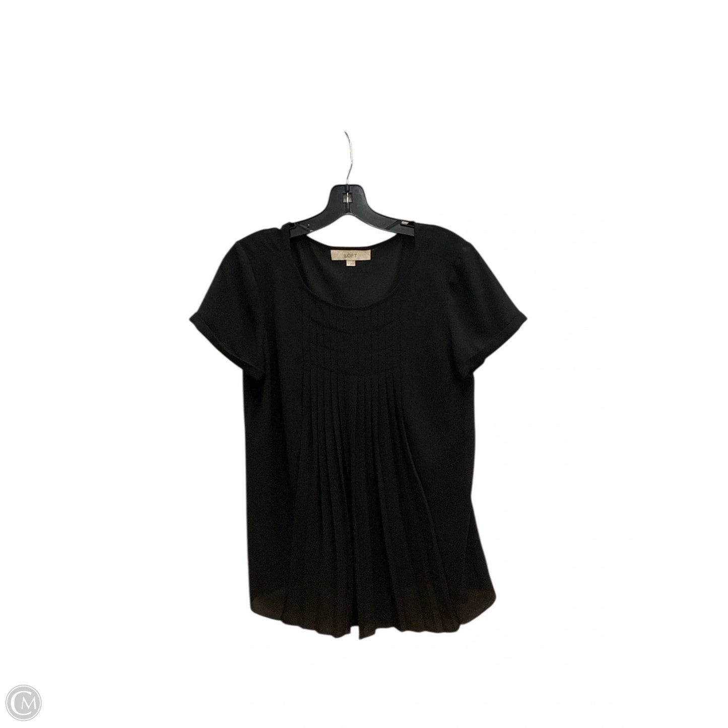 Top Short Sleeve By Loft In Black, Size: S