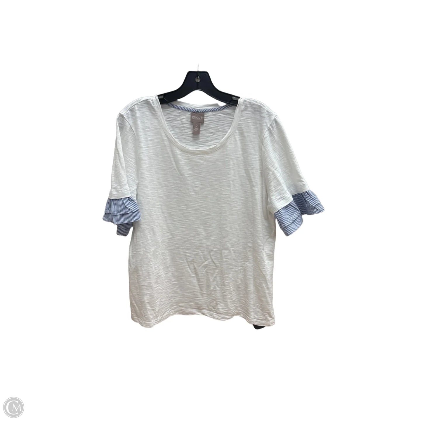 Top Short Sleeve By Chicos In White, Size: L