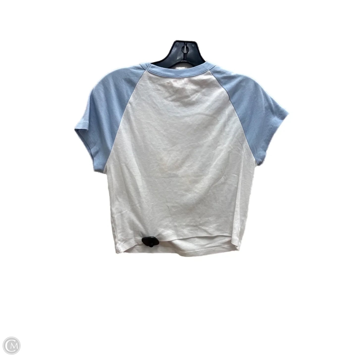 Top Short Sleeve By Clothes Mentor In Blue & White, Size: L