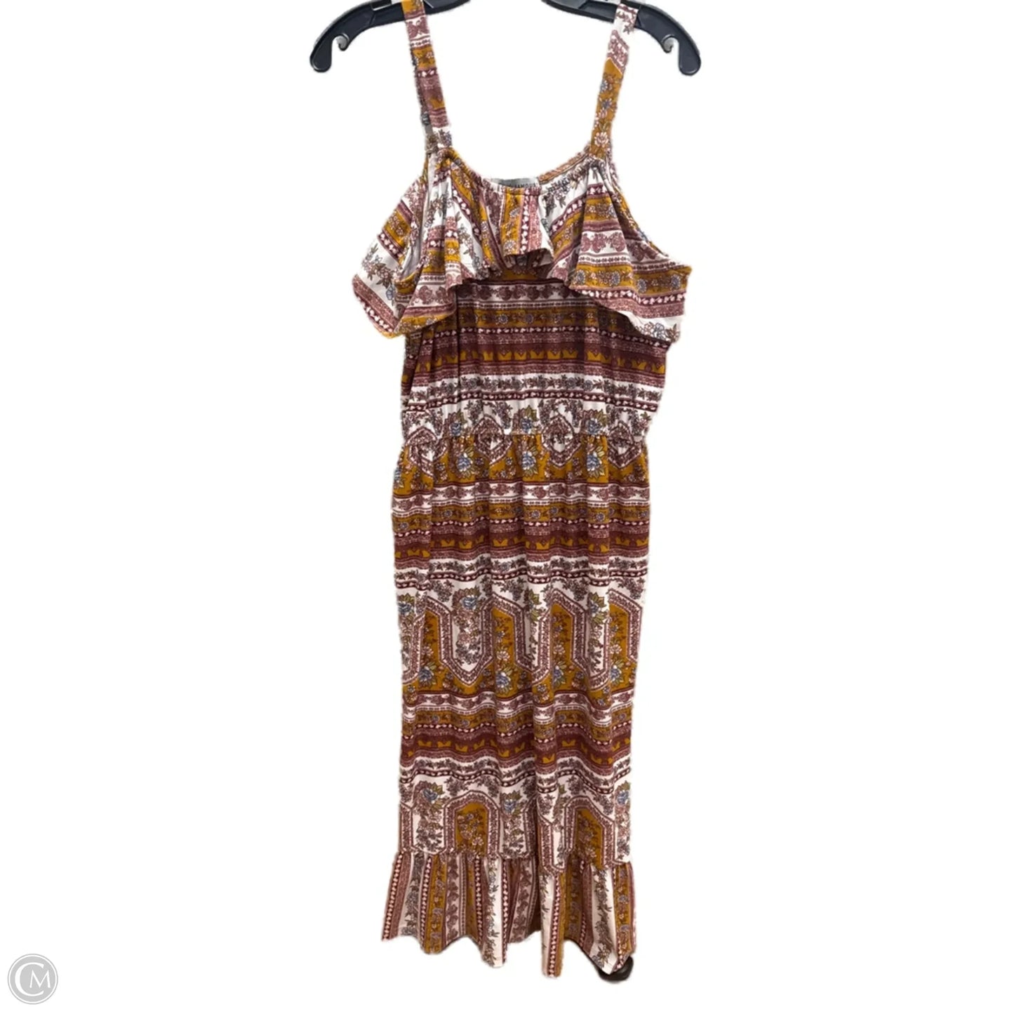 Dress Casual Maxi By Absolutely Famous In Red & Yellow, Size: Xl