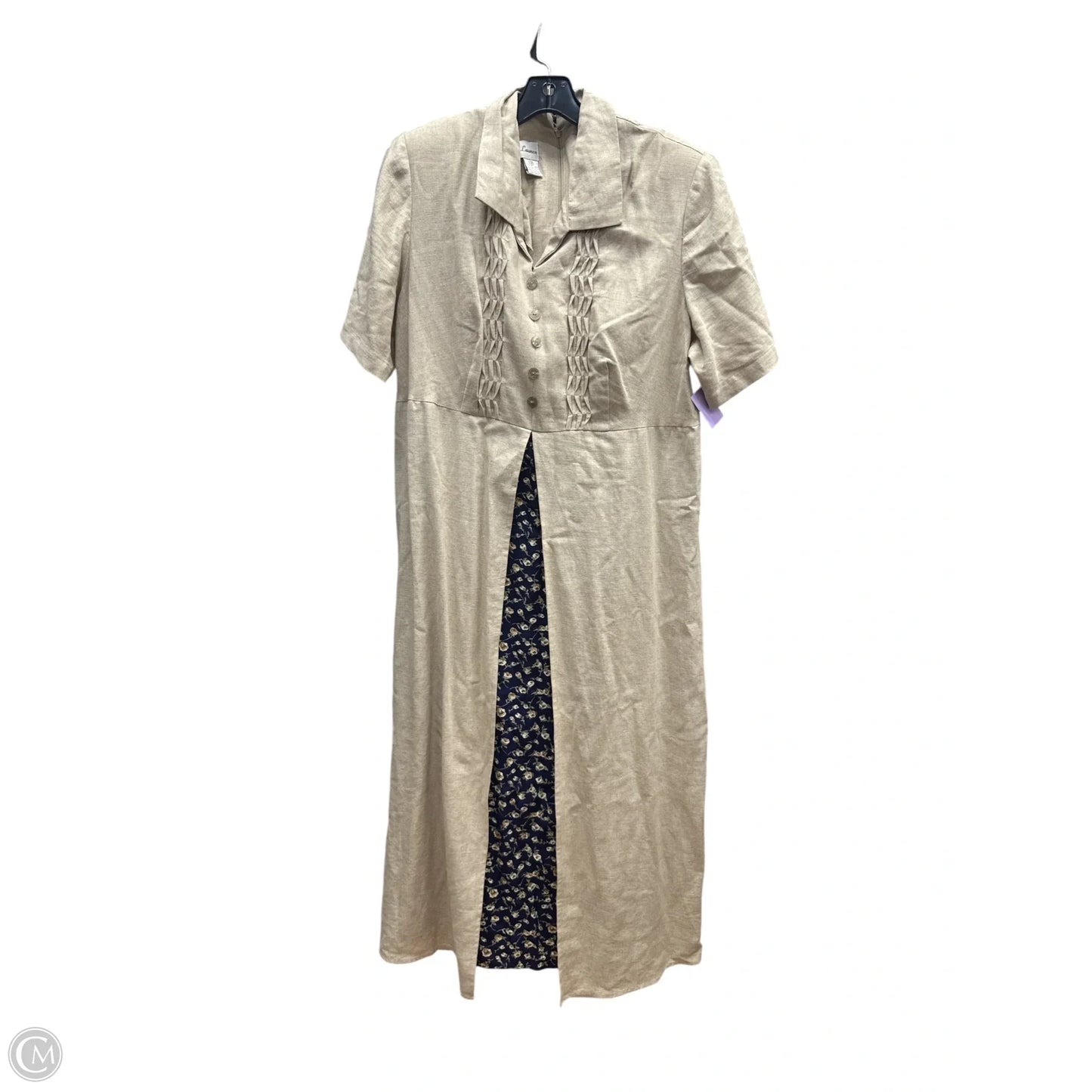 Dress Casual Maxi By Betsy Lauren In Blue & Tan, Size: 14