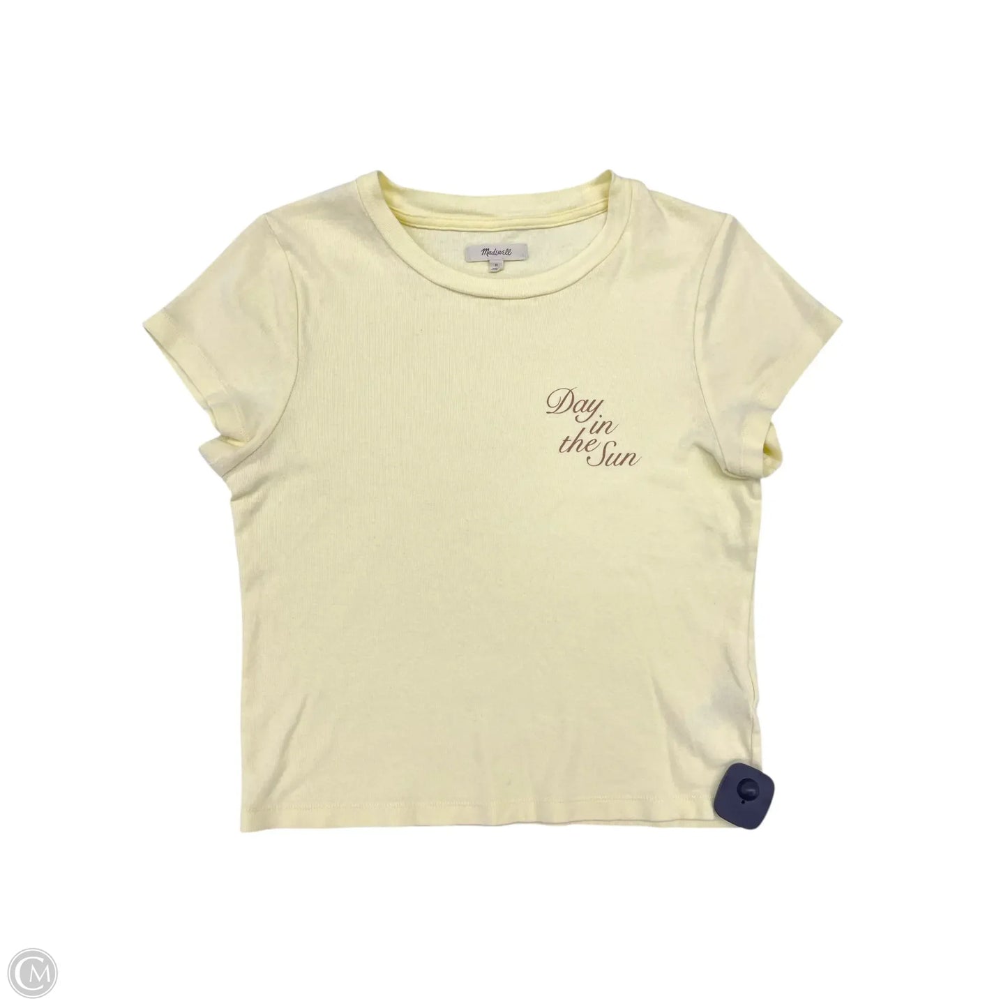 Top Short Sleeve By Madewell In Yellow, Size: M