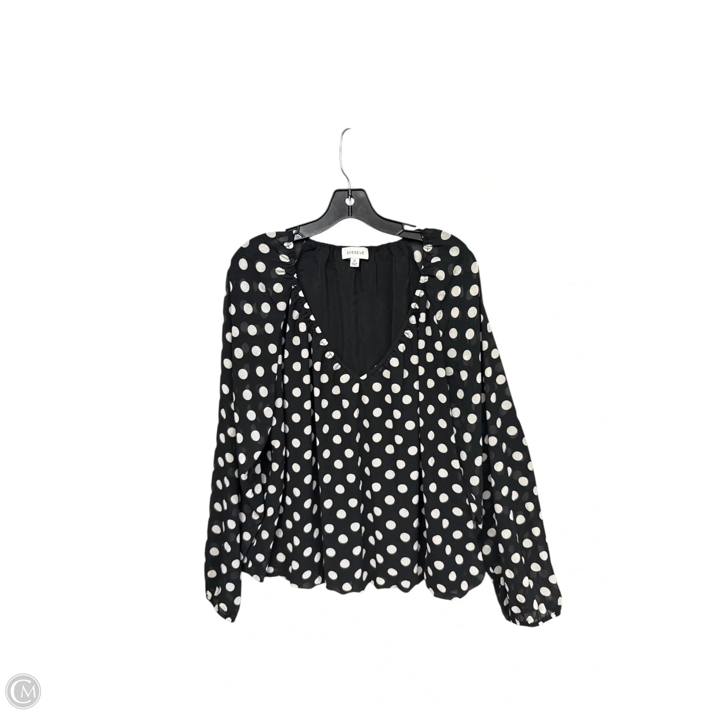Top Long Sleeve By Evereve In Polkadot Pattern, Size: Xl