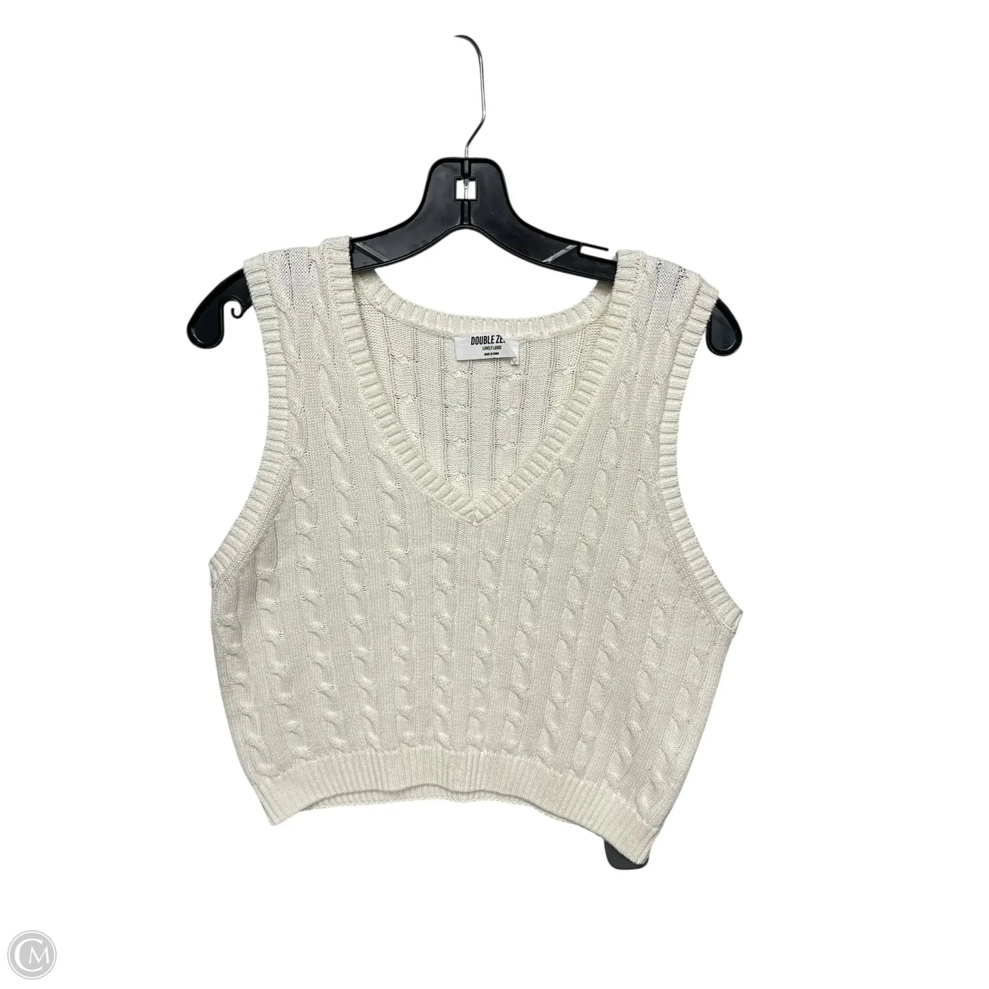 Vest Sweater By Double Zero In Cream, Size: L