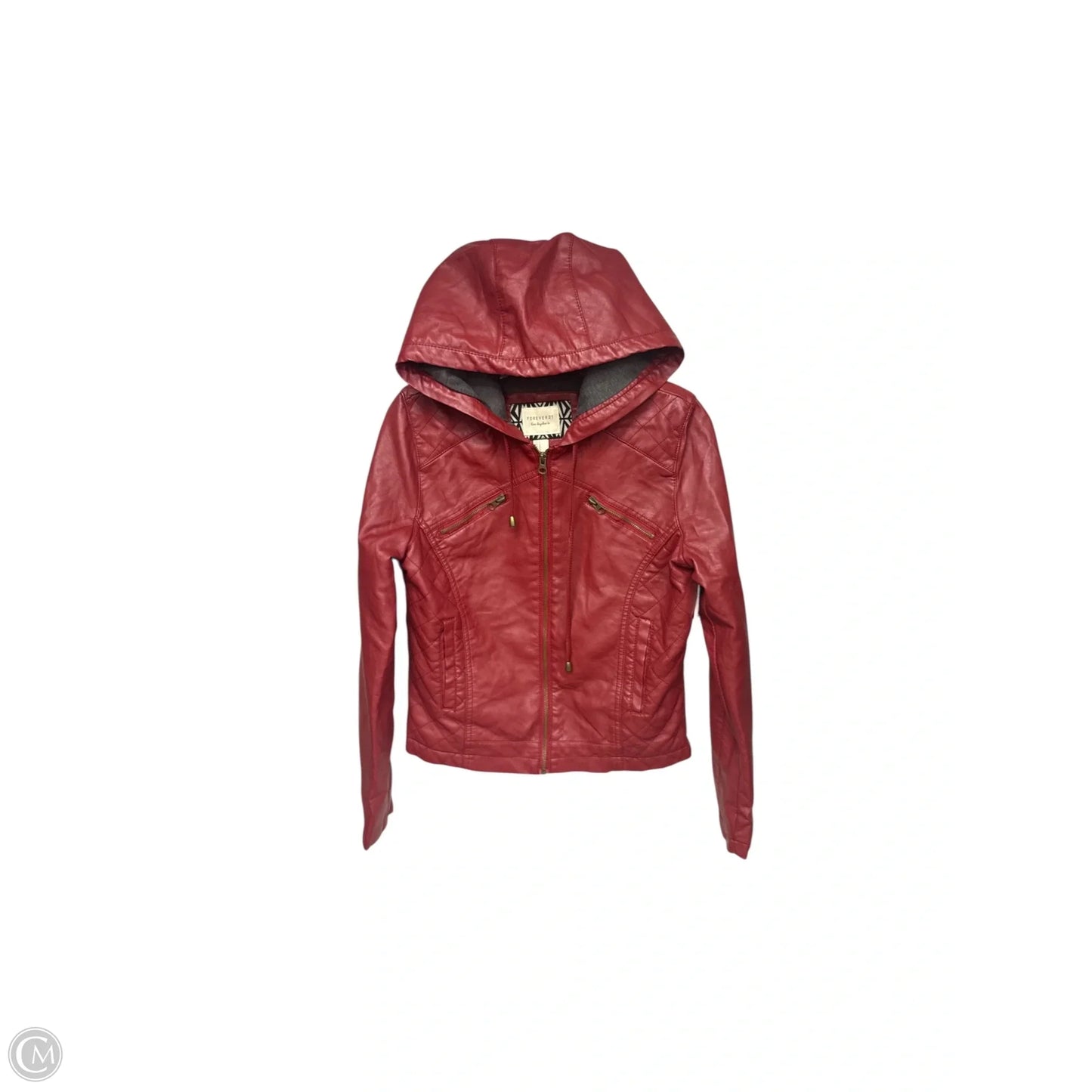Jacket Moto By Forever 21 In Red, Size: M