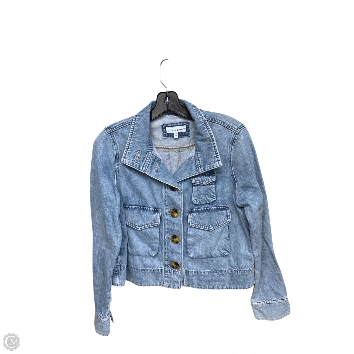 Jacket Denim By Loft In Blue Denim, Size: Xs