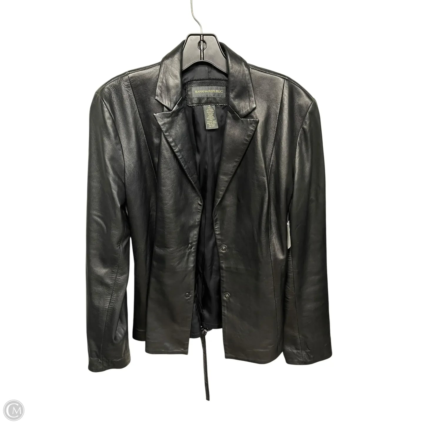 Jacket Leather By Banana Republic In Black, Size: 10