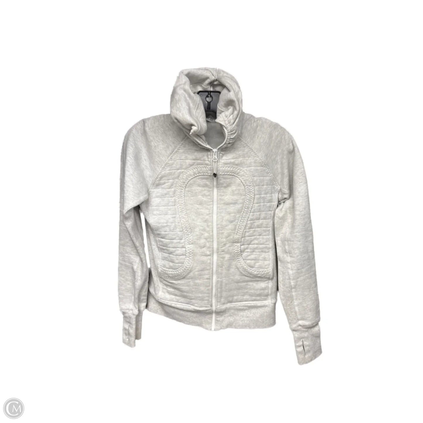 Athletic Sweatshirt Hoodie By Lululemon In Grey, Size: 6