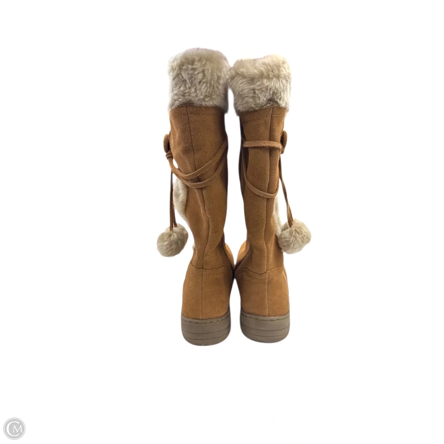 Boots Knee Flats By Bare Traps In Brown & Cream, Size: 10
