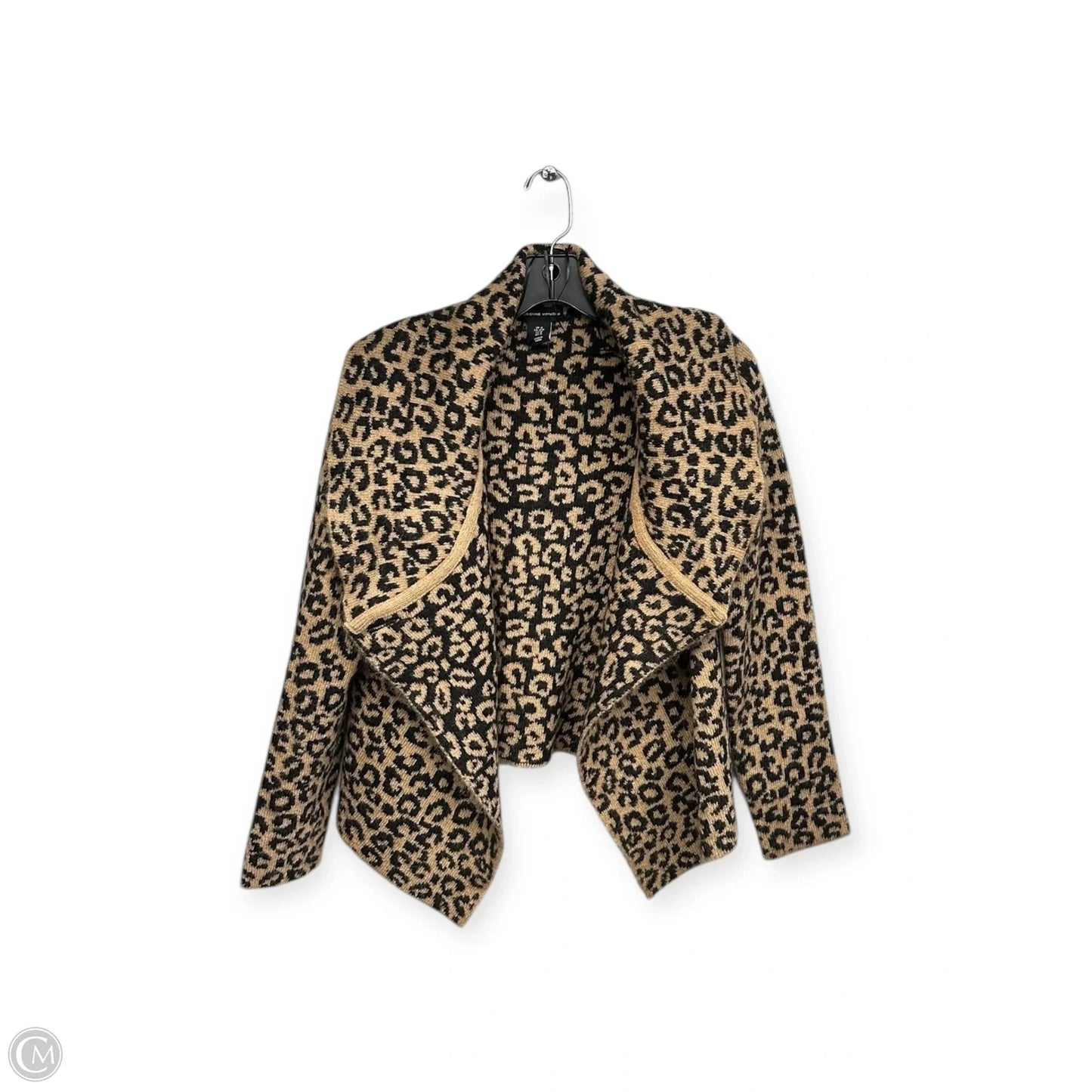 Sweater Cardigan By Adrienne Vittadini In Animal Print, Size: M