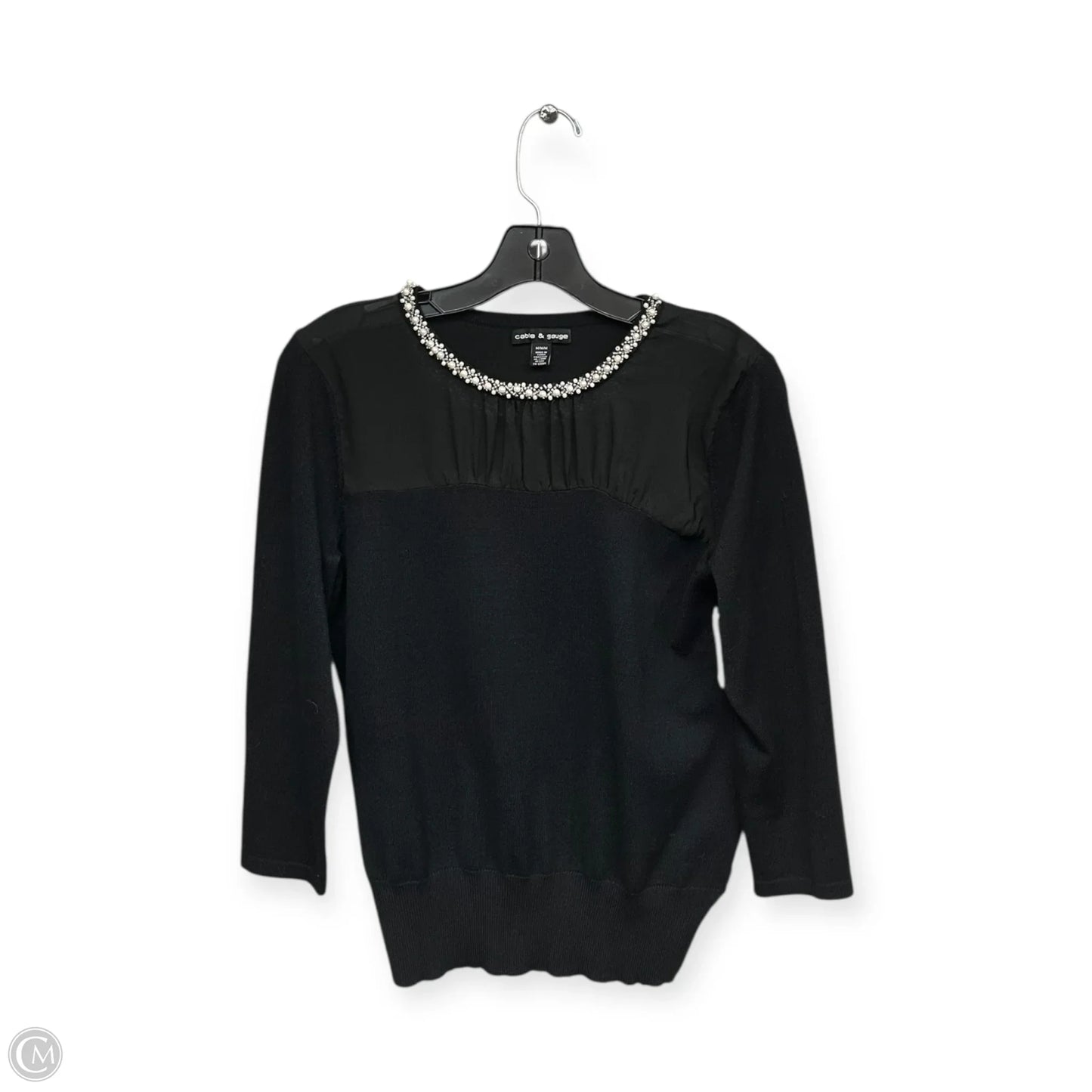 Top Long Sleeve By Cable And Gauge In Black, Size: M