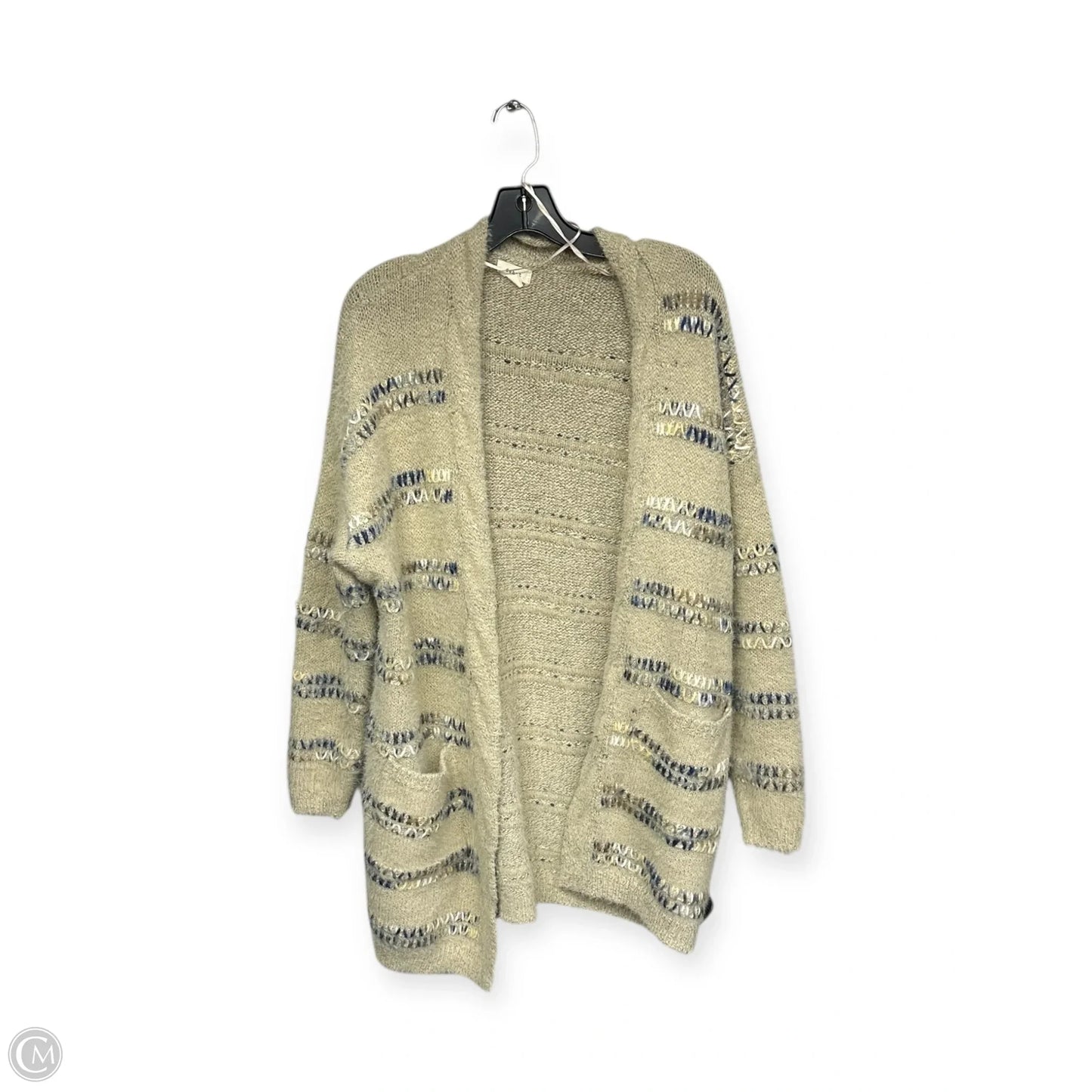 Sweater Cardigan By Debut In Blue & Tan