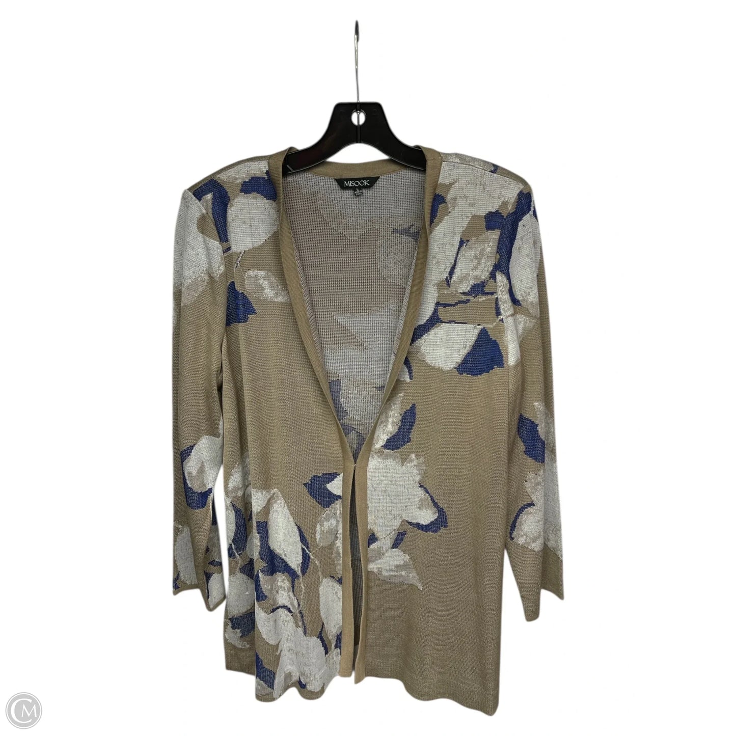 Cardigan By Misook In Blue & Tan, Size: L