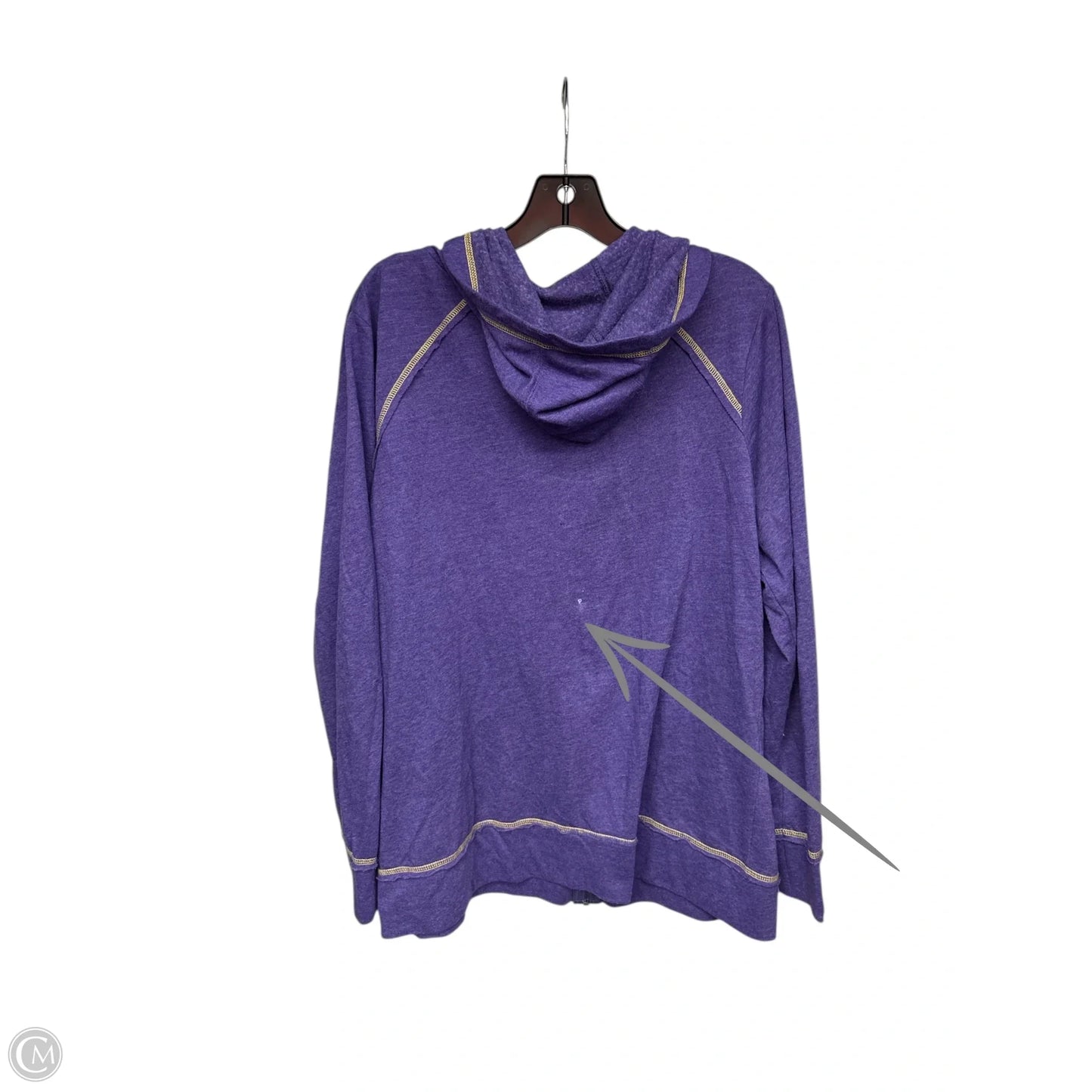 Athletic Sweatshirt Hoodie By Nfl In Purple & Yellow, Size: 2x