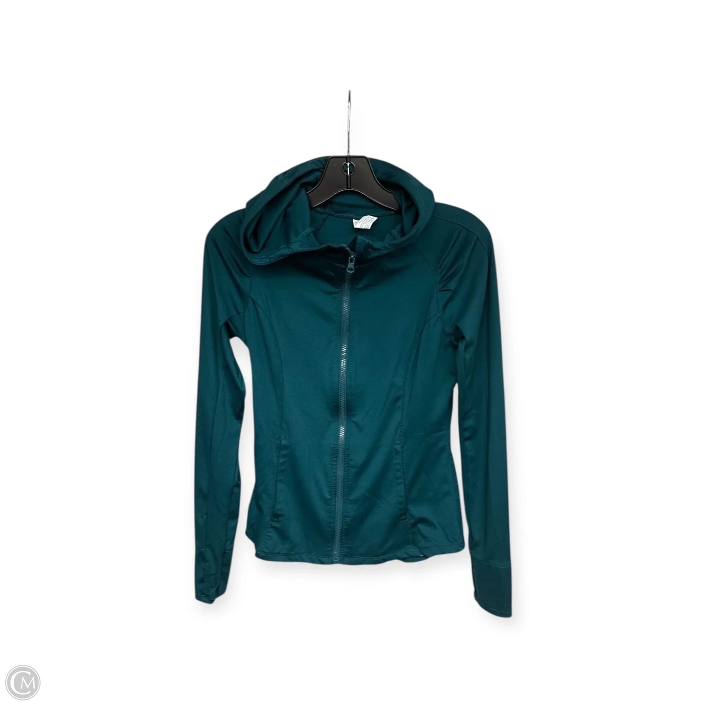 Athletic Jacket By Yogalicious In Teal, Size: S