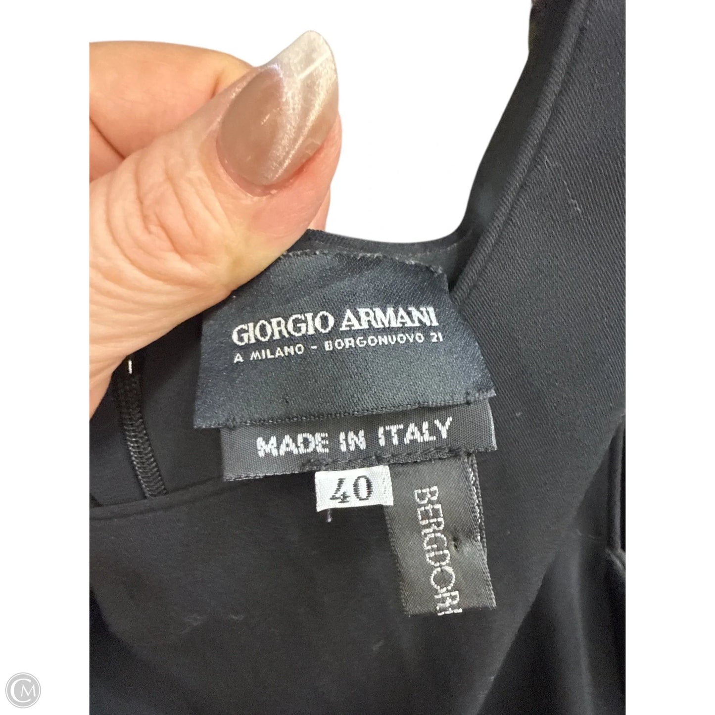 Dress Luxury Designer By Giorgio Armani In Black, Size: S