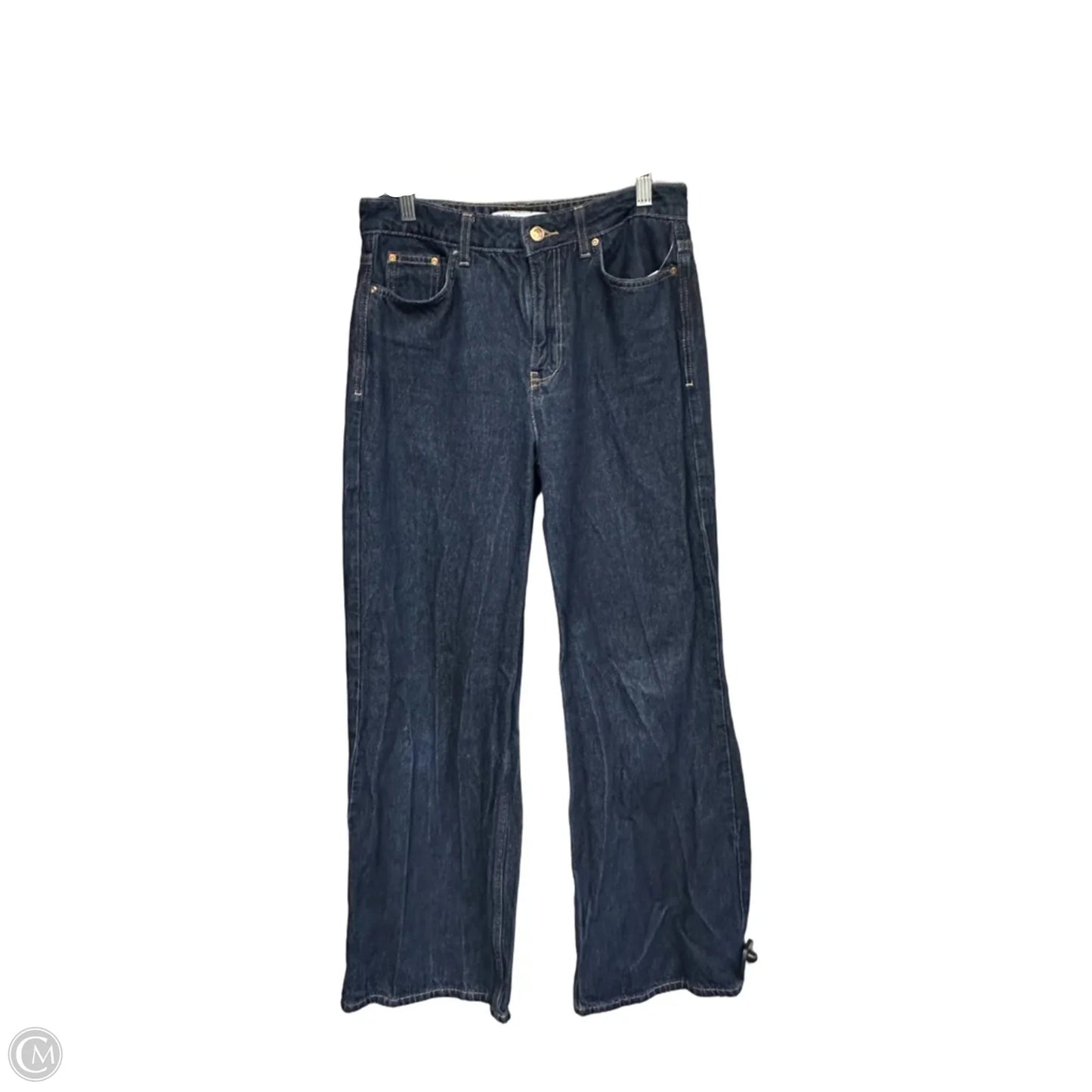 Jeans Wide Leg By Zara In Blue Denim, Size: 4