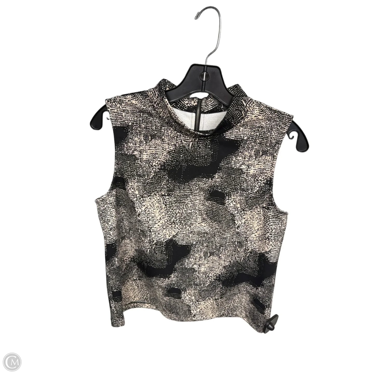 Top Sleeveless By Vince Camuto In Black & Cream, Size: S