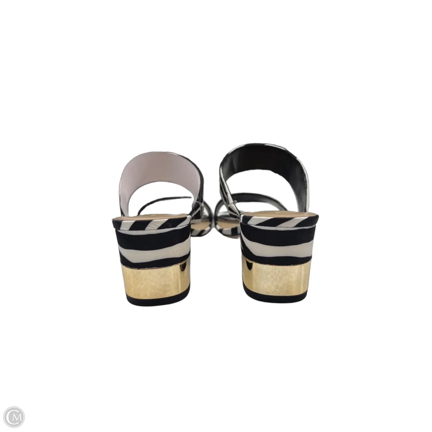 Sandals Heels Block By Ann Taylor In Black & White, Size: 7.5