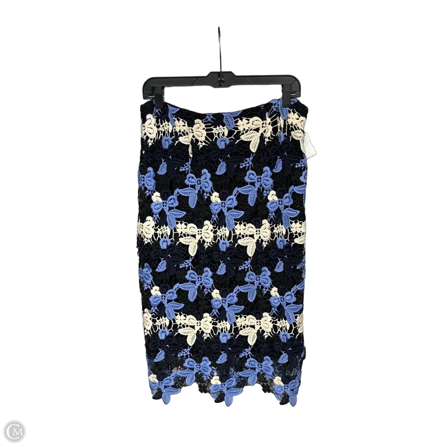 Skirt Midi By Emery Rose In Blue & Cream, Size: 10
