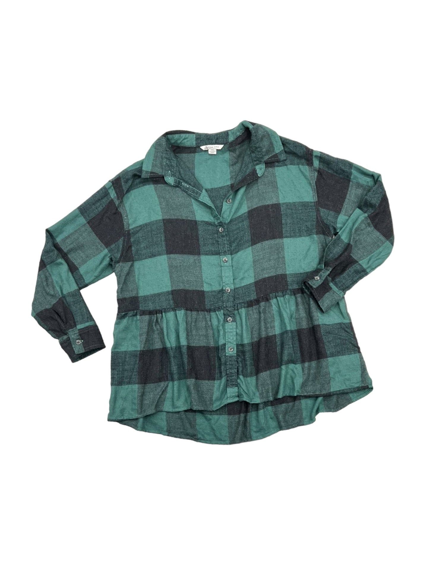 Top Long Sleeve By American Eagle In Green, Size: S