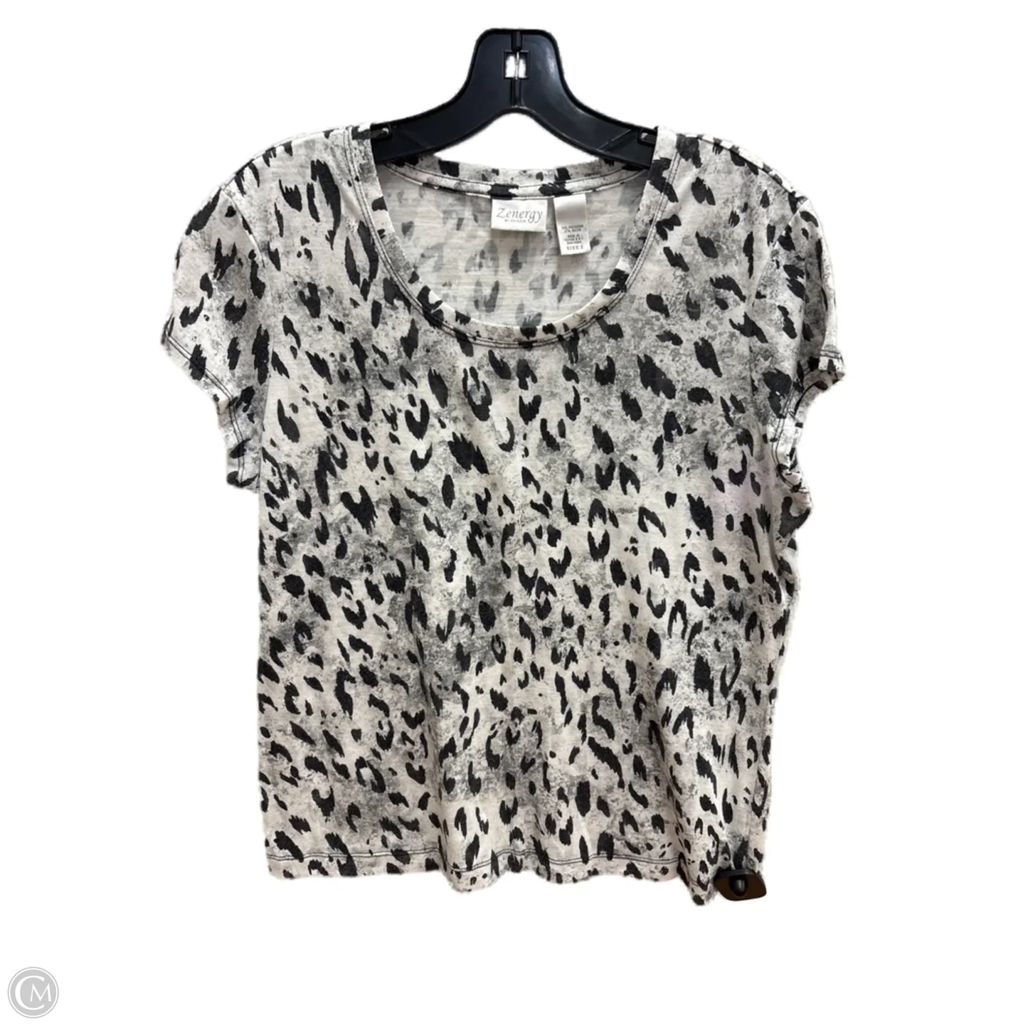 Top Short Sleeve By Chicos In Animal Print, Size: L