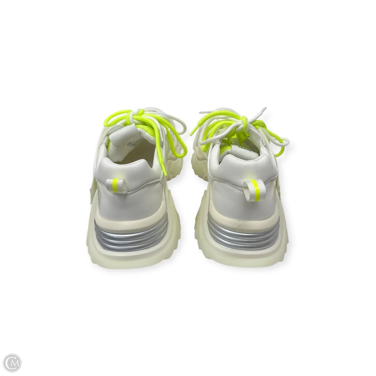 Shoes Sneakers By Steve Madden In White & Yellow, Size: 8.5