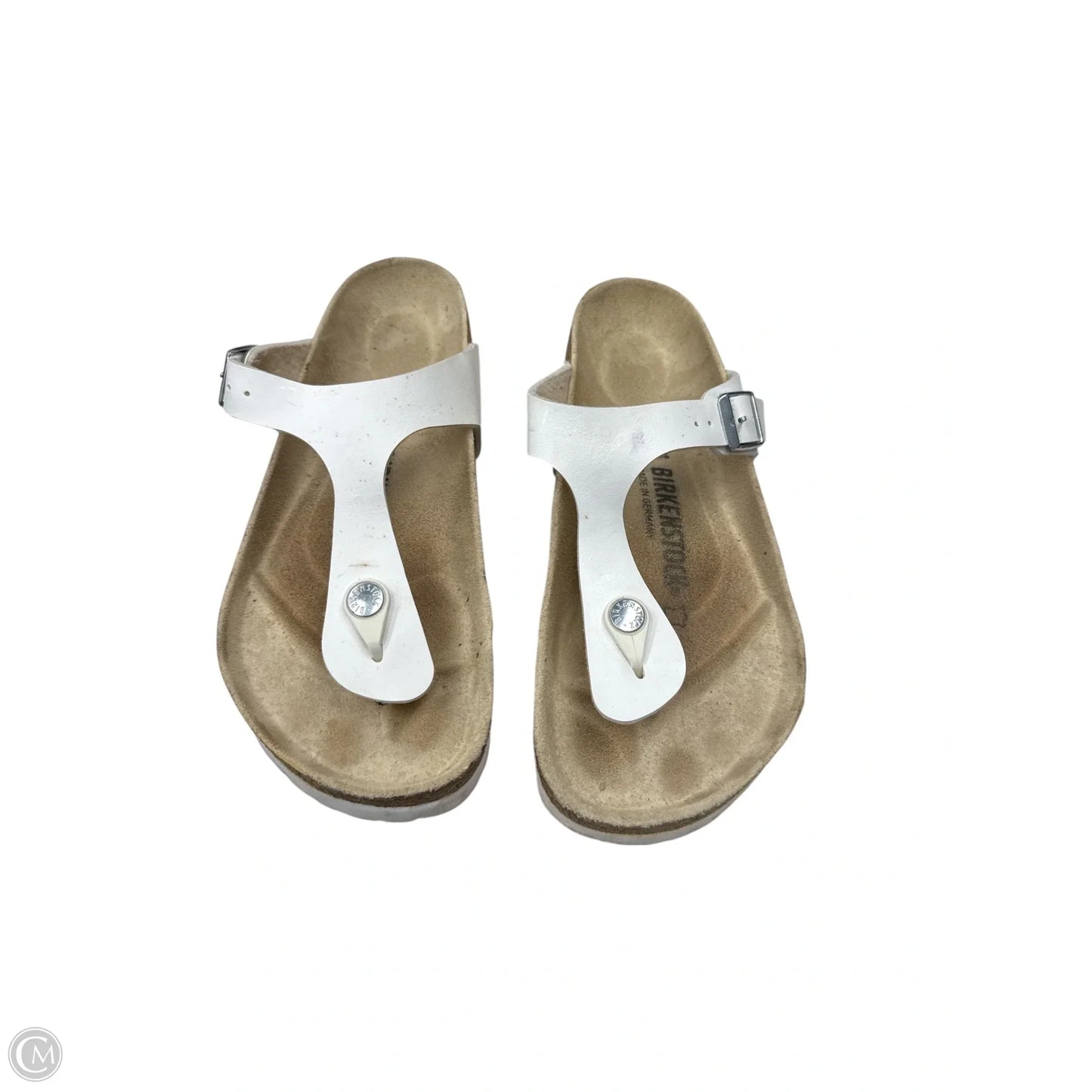 Sandals Flats By Birkenstock In White, Size: 7