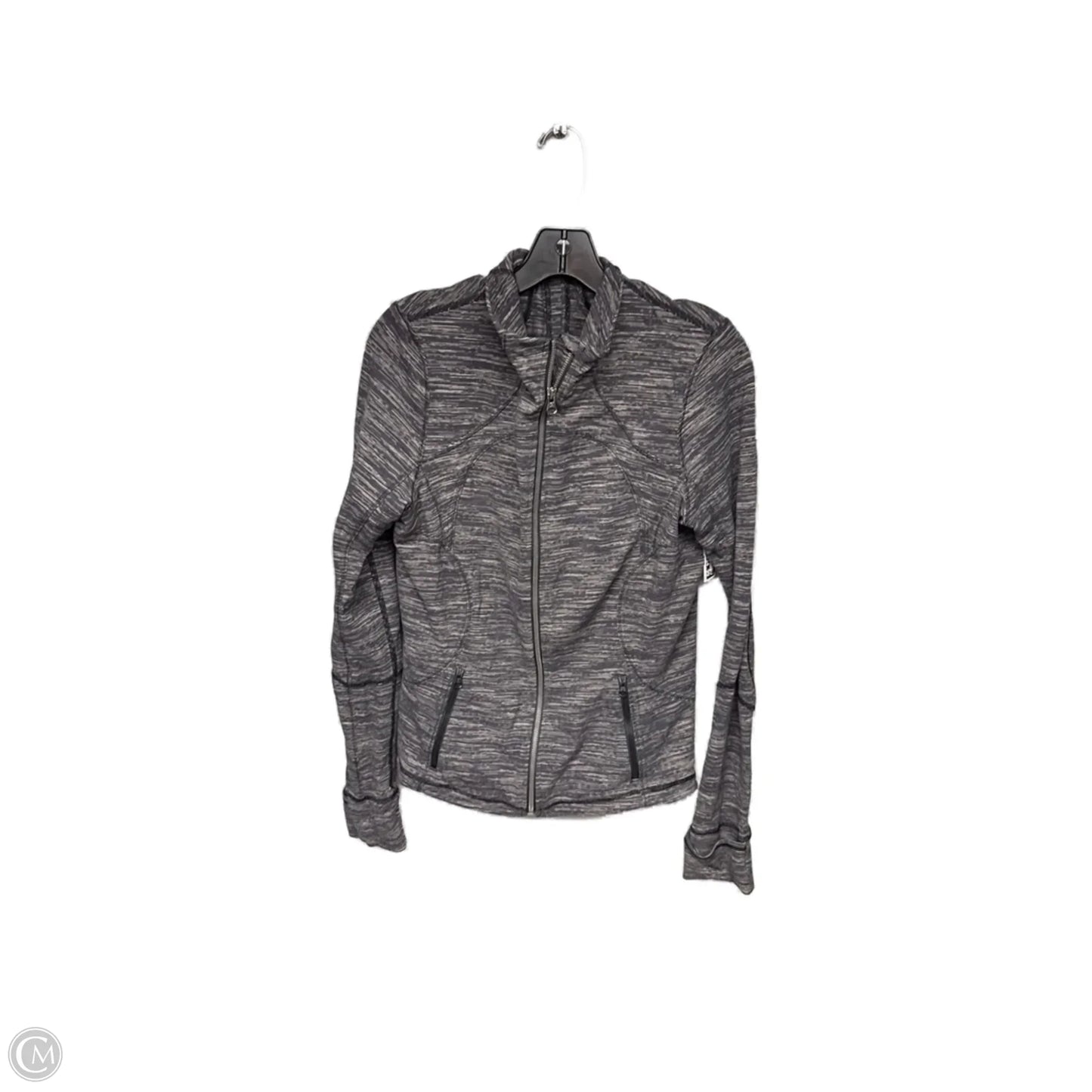 Athletic Jacket By Lululemon In Grey & Tan, Size: M