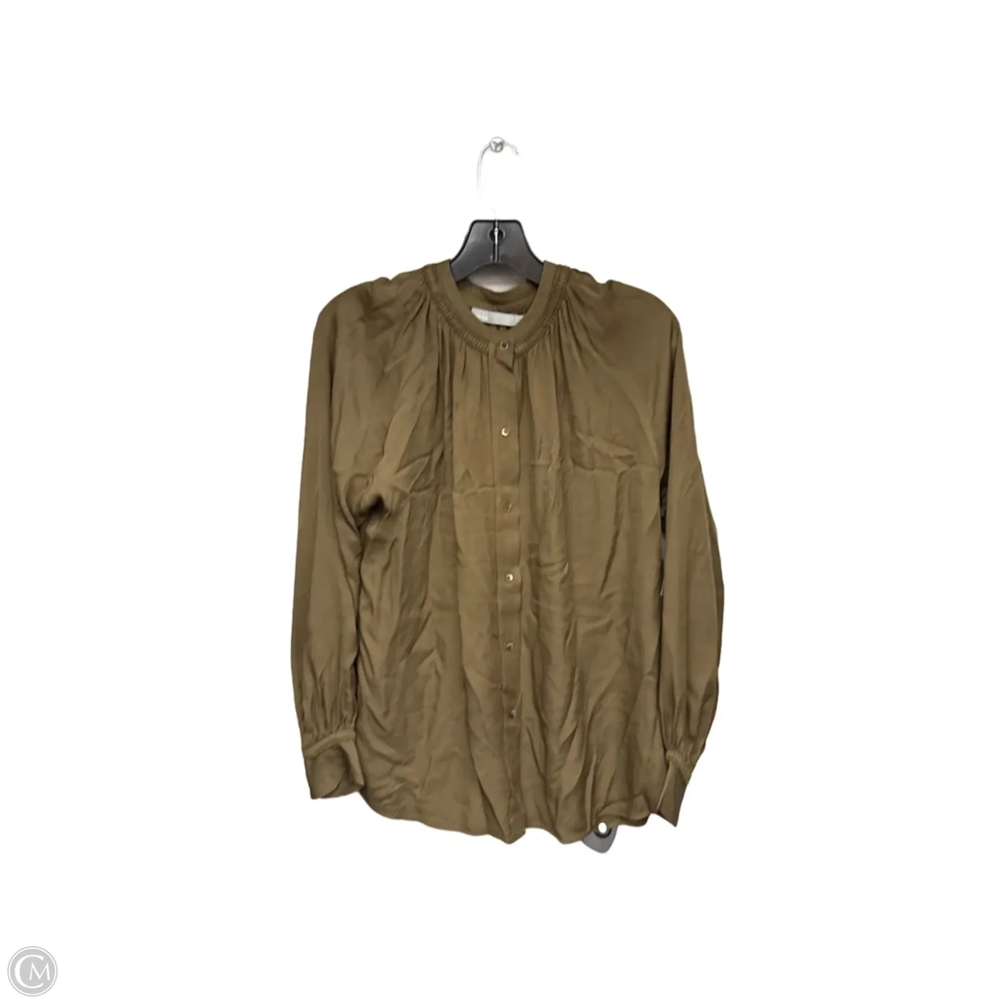 Top Long Sleeve By Vince In Green, Size: M