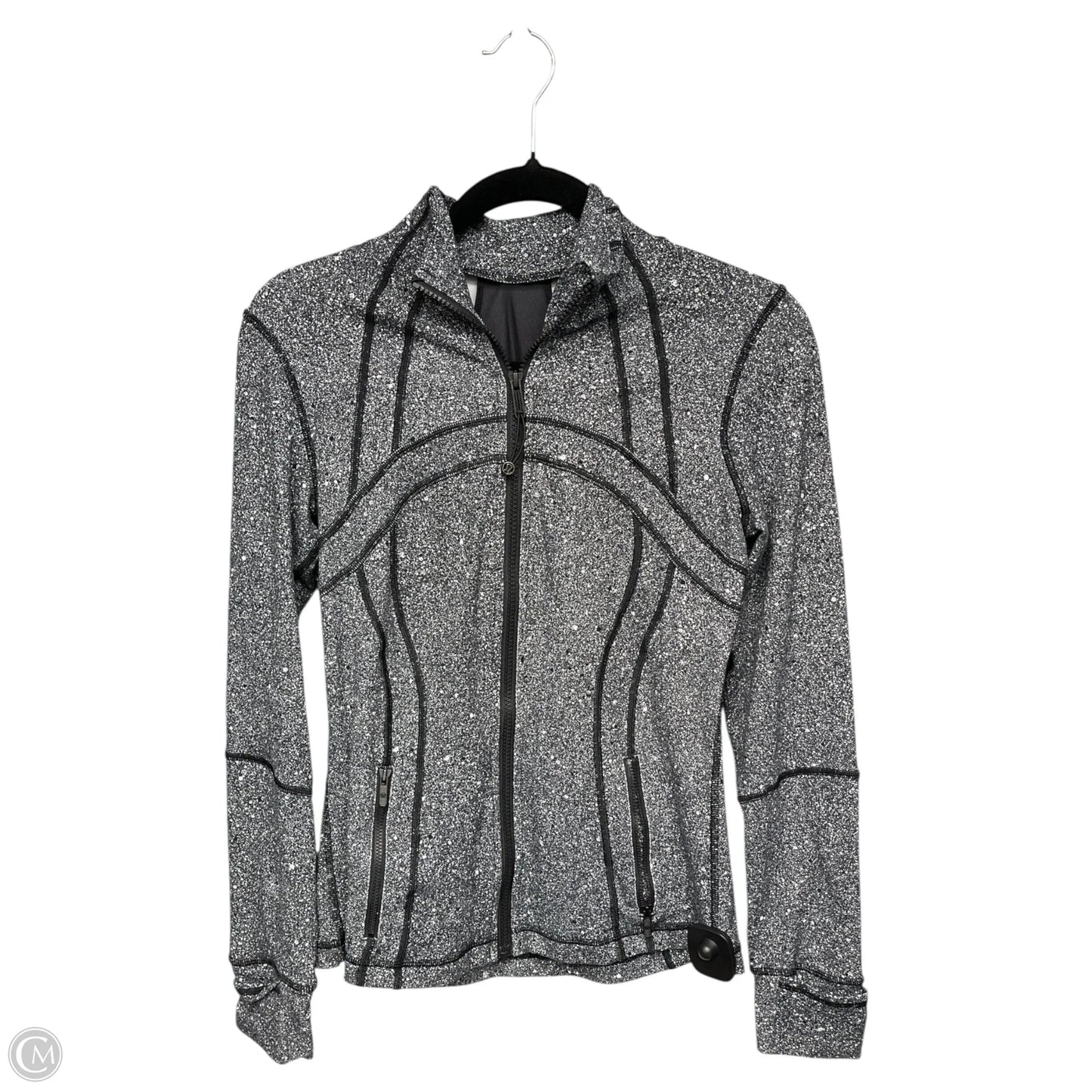 Athletic Jacket By Lululemon In Black & White, Size: 6