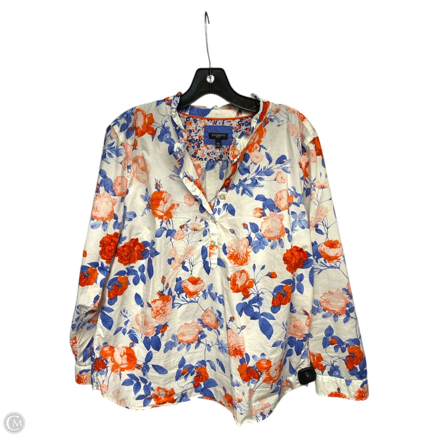 Top Long Sleeve By Talbots In Floral Print, Size: Xlp