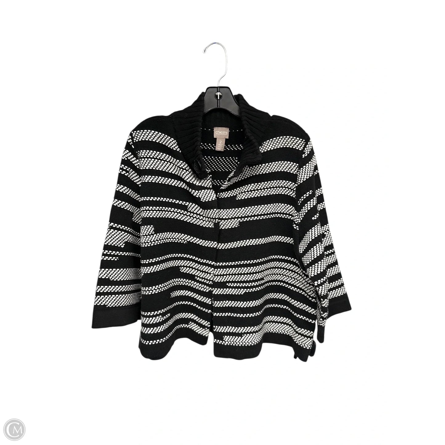Cardigan By Chicos In Black & White, Size: L