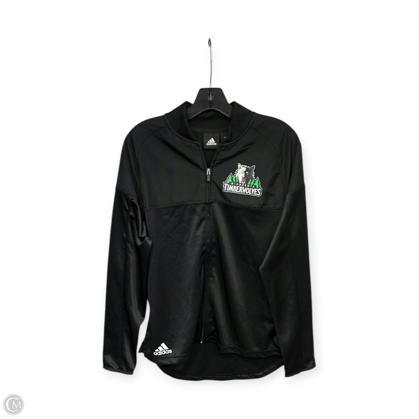 Athletic Jacket By Adidas In Black, Size: L