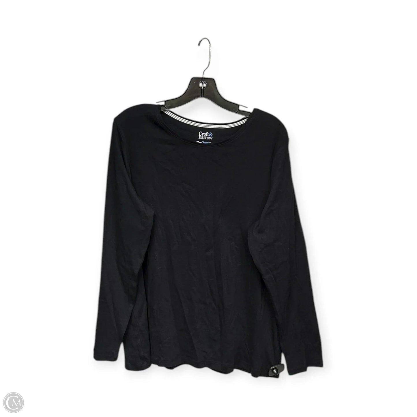 Top Long Sleeve Basic By Croft And Barrow In Black, Size: Xxl