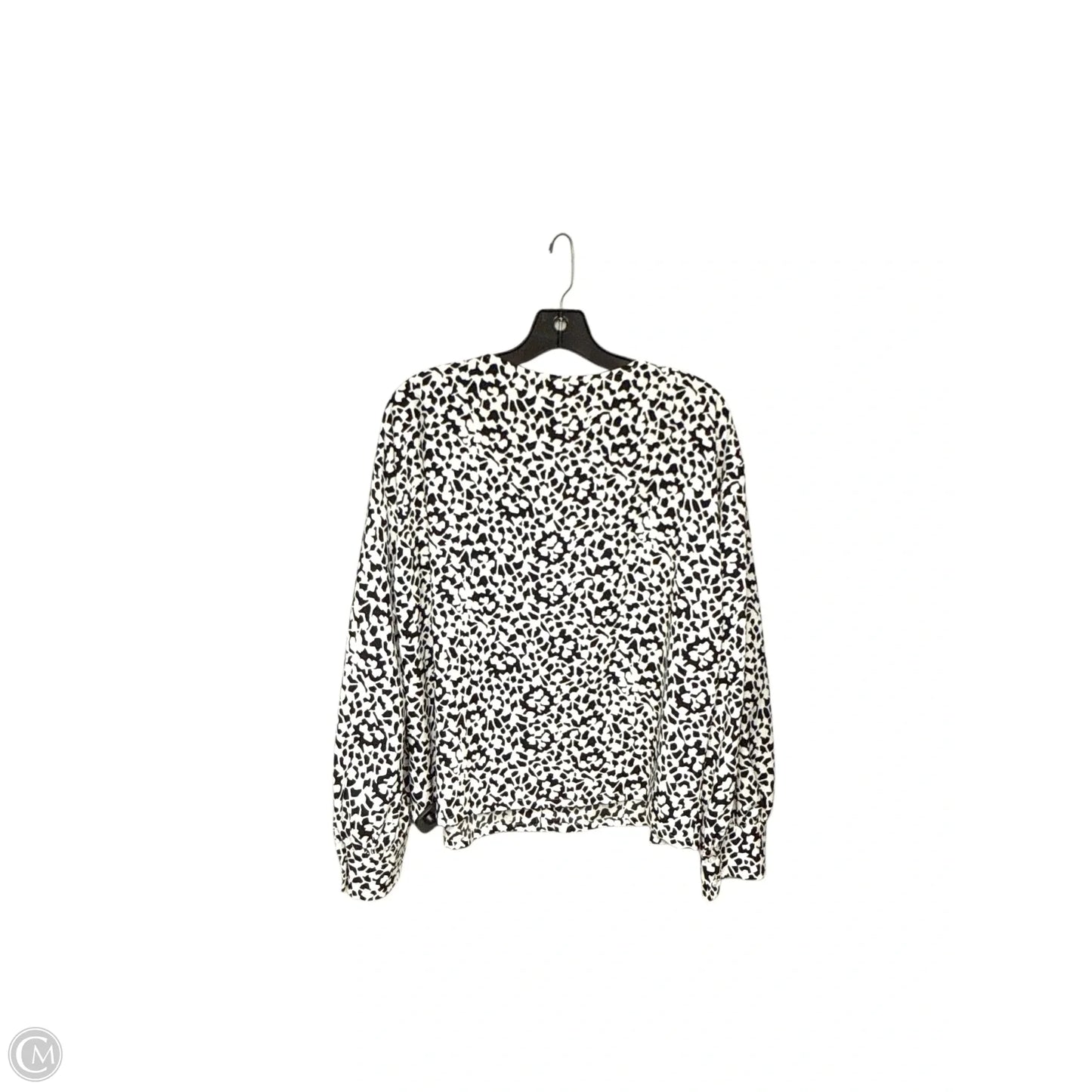 Top Long Sleeve By Nordstrom In Black & White, Size: L