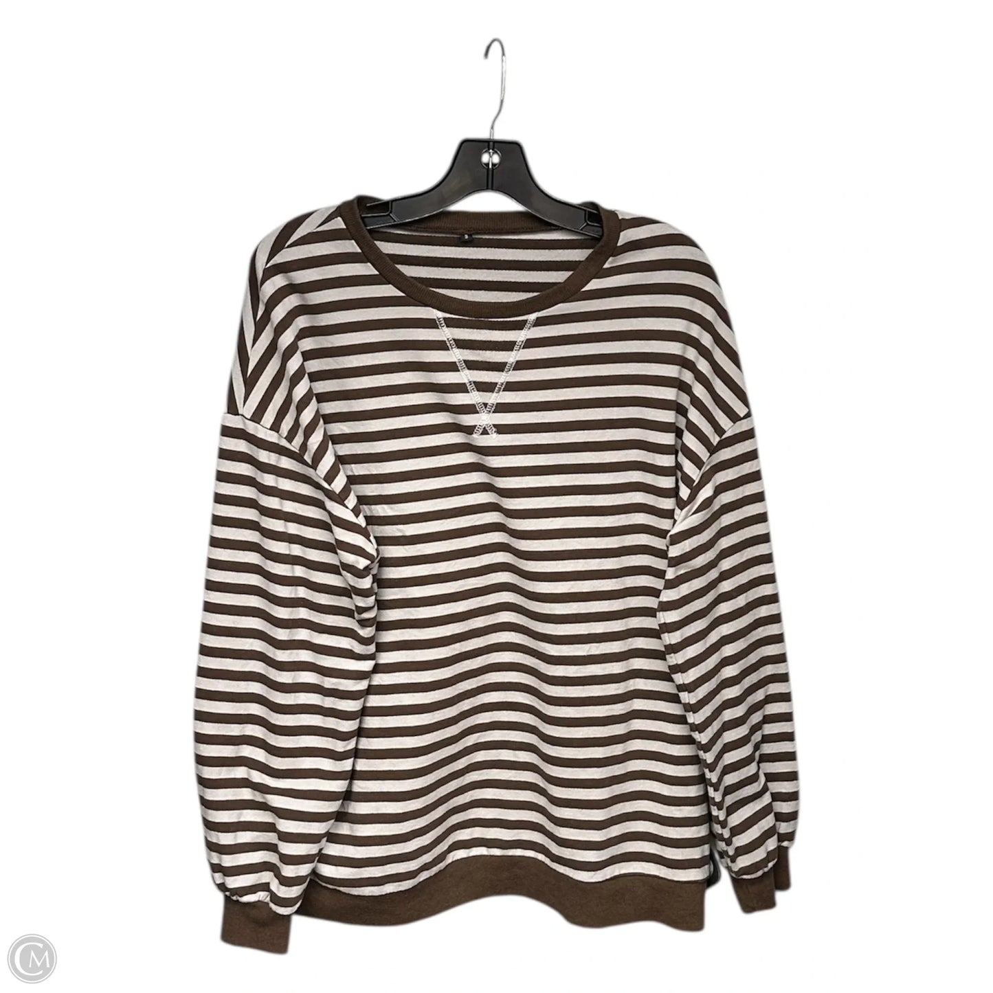 Sweatshirt Crewneck By Clothes Mentor In Brown & Cream, Size: S