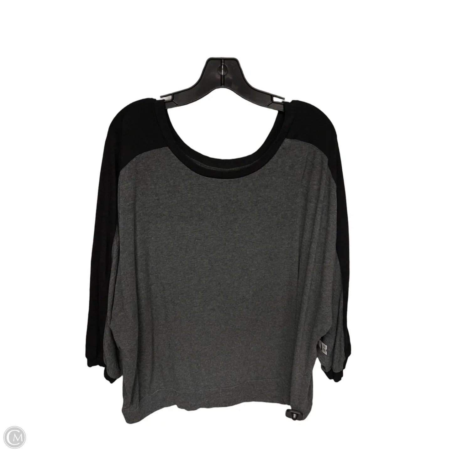 Top Long Sleeve Basic By Torrid In Black & Grey, Size: 3x