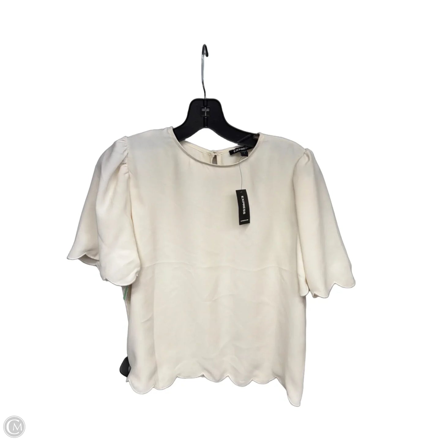 Top Short Sleeve By Express In Cream, Size: S