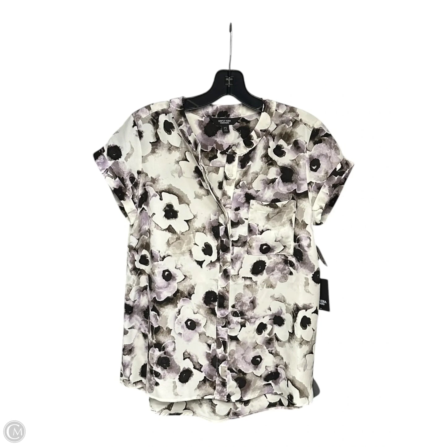 Top Short Sleeve By Simply Vera In Black & White, Size: Sp