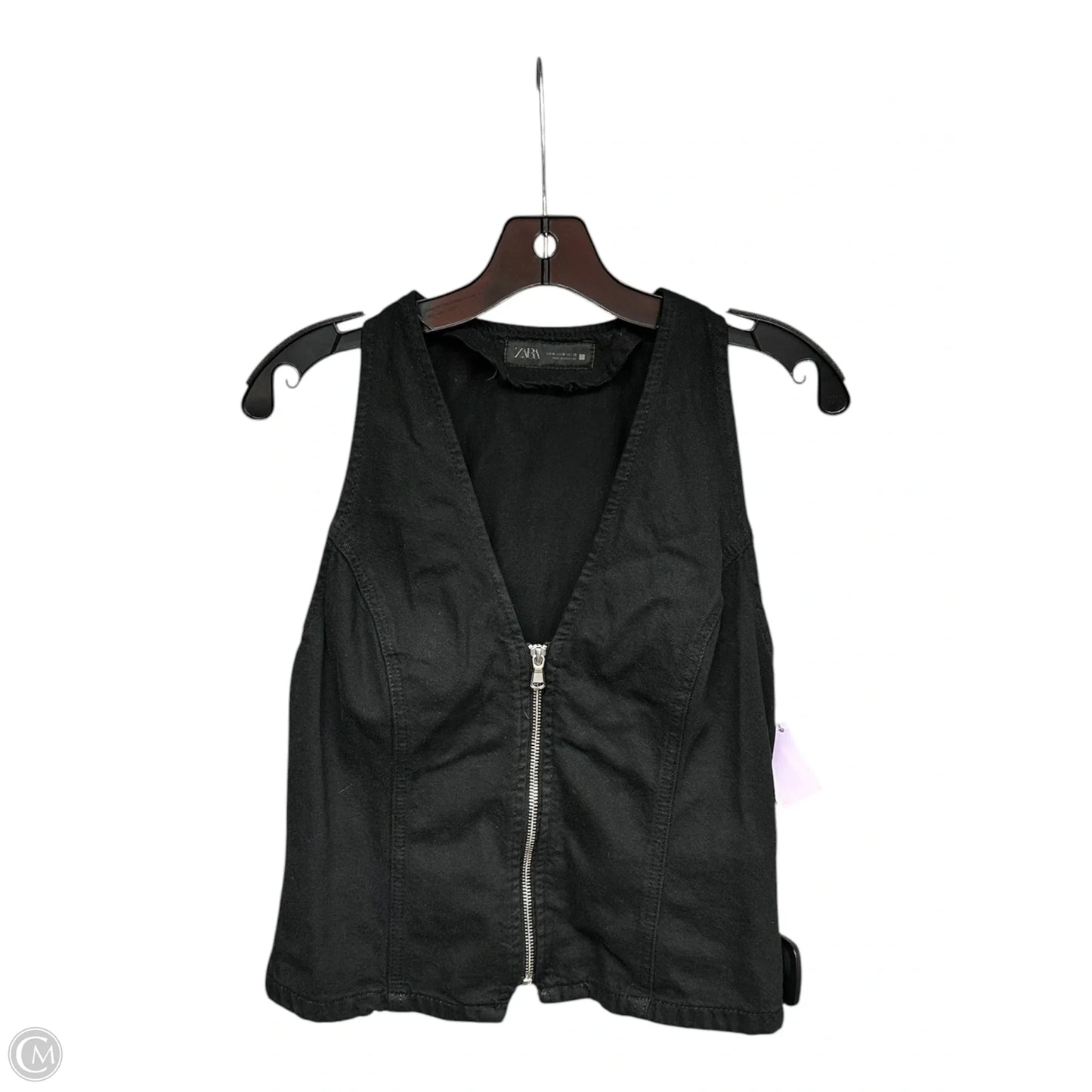Top Sleeveless By Zara In Black, Size: M