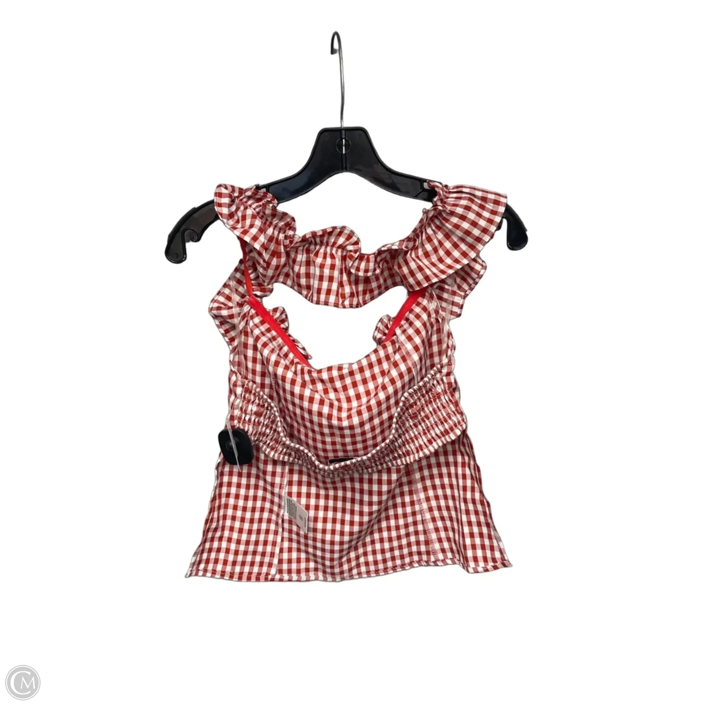 Top Sleeveless By Clothes Mentor In Orange & White, Size: M