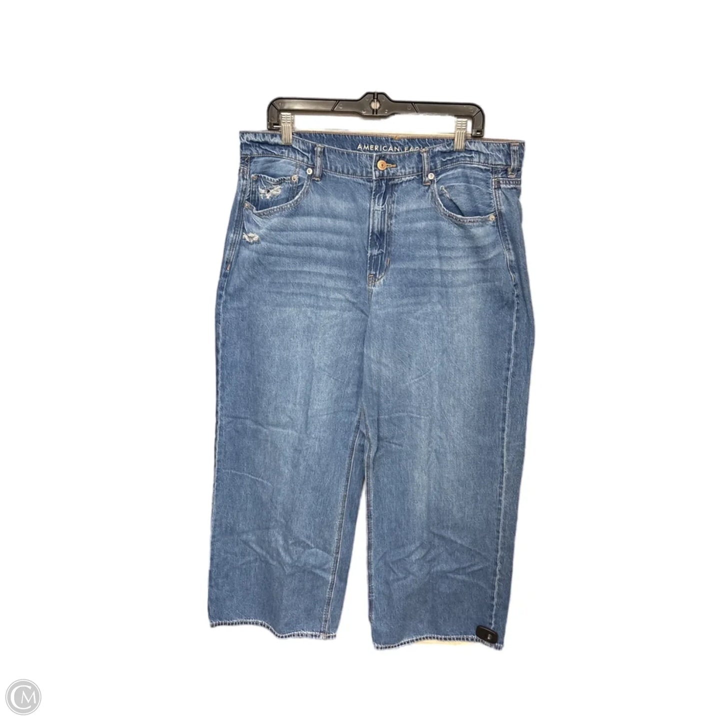 Jeans Wide Leg By American Eagle In Blue Denim, Size: 16