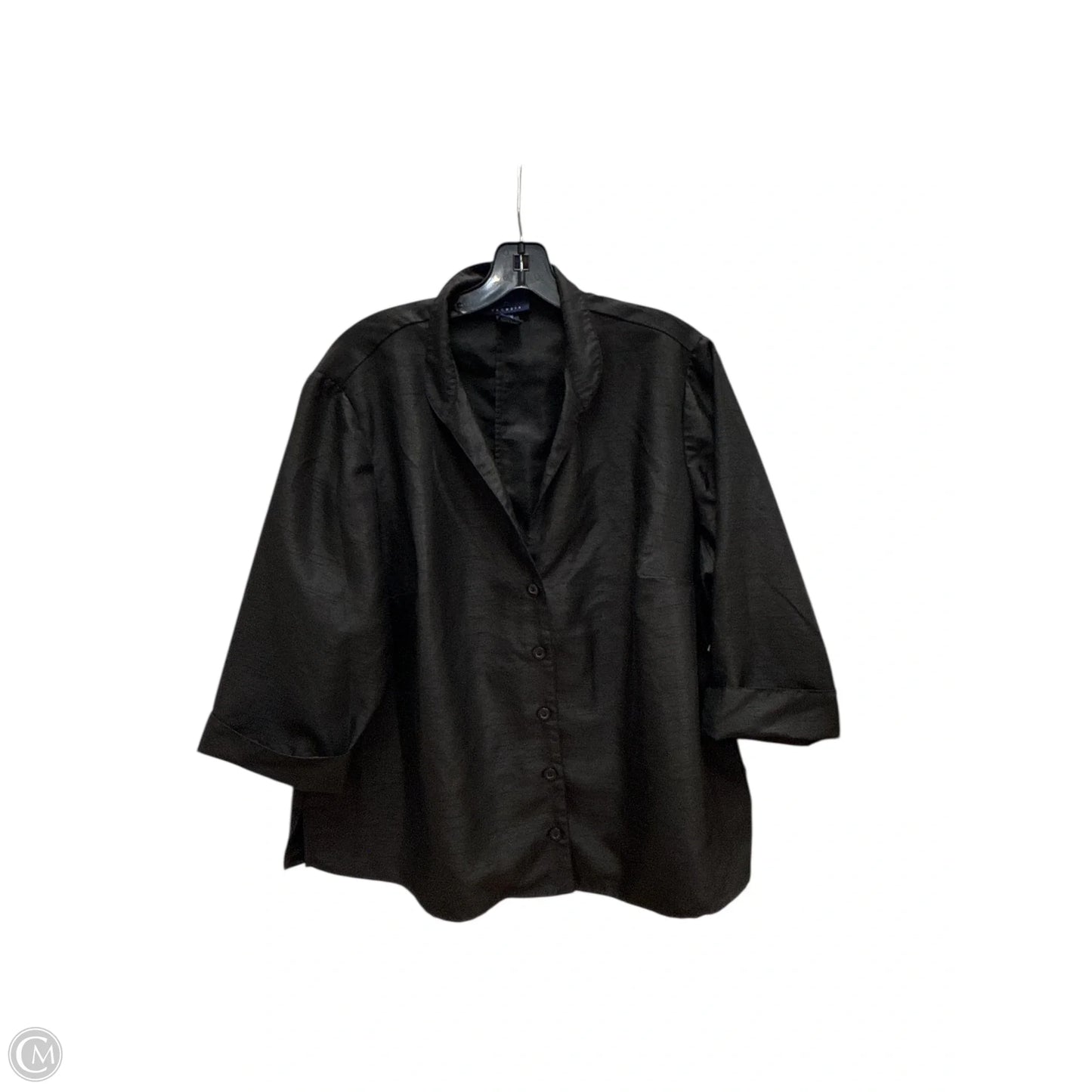 Blouse 3/4 Sleeve By Venezia In Black, Size: 1x