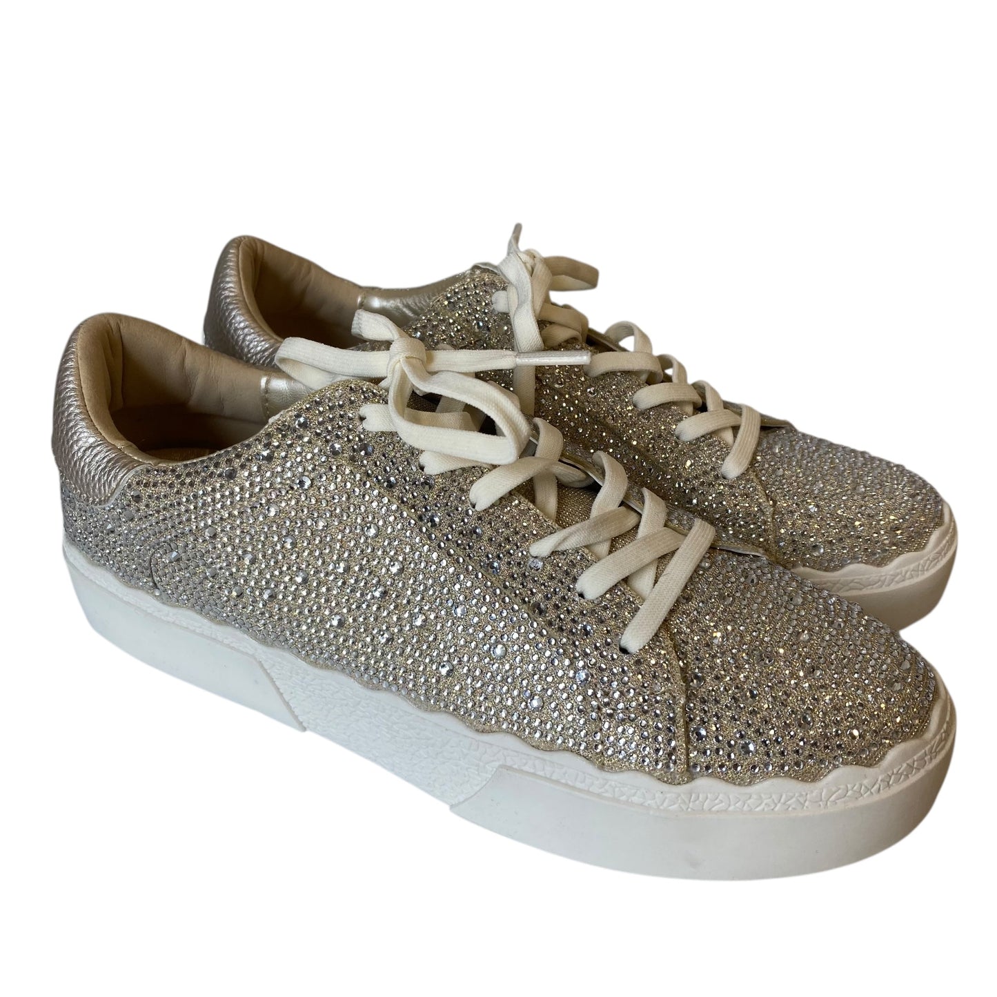 Shoes Sneakers By Anne Klein In Silver & White, Size:8