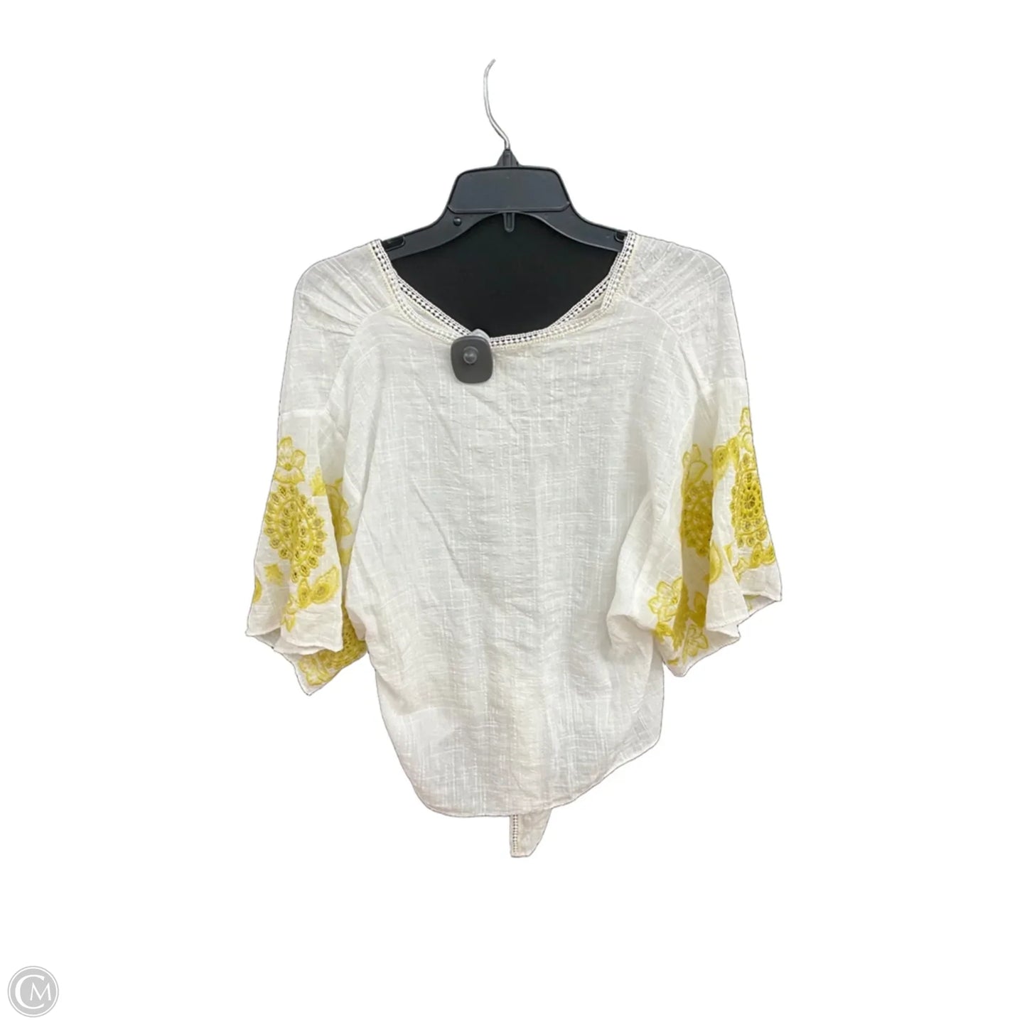 Top Short Sleeve By Max Studio In White, Size: L