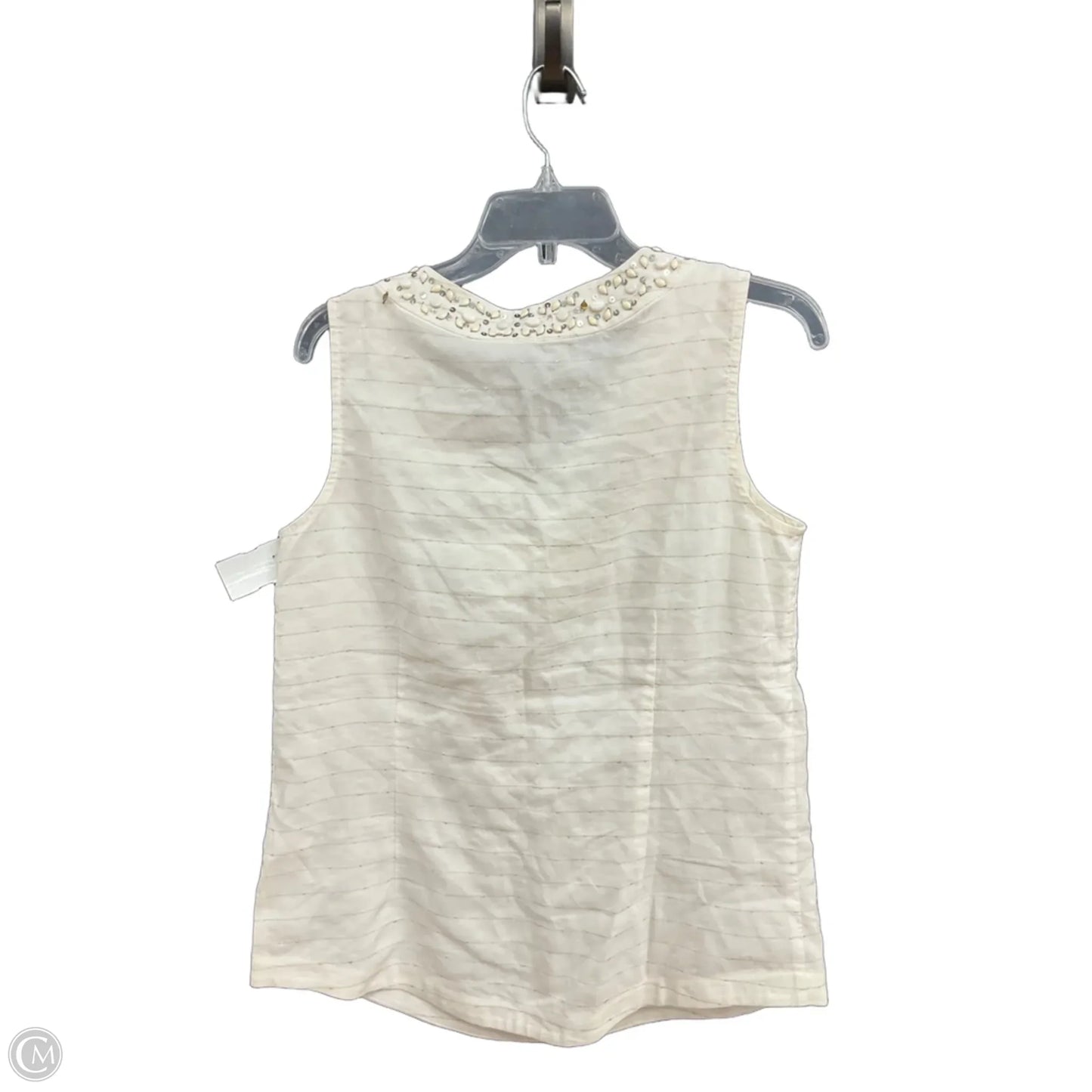 Top Sleeveless By Vineyard Vines In Cream, Size: M